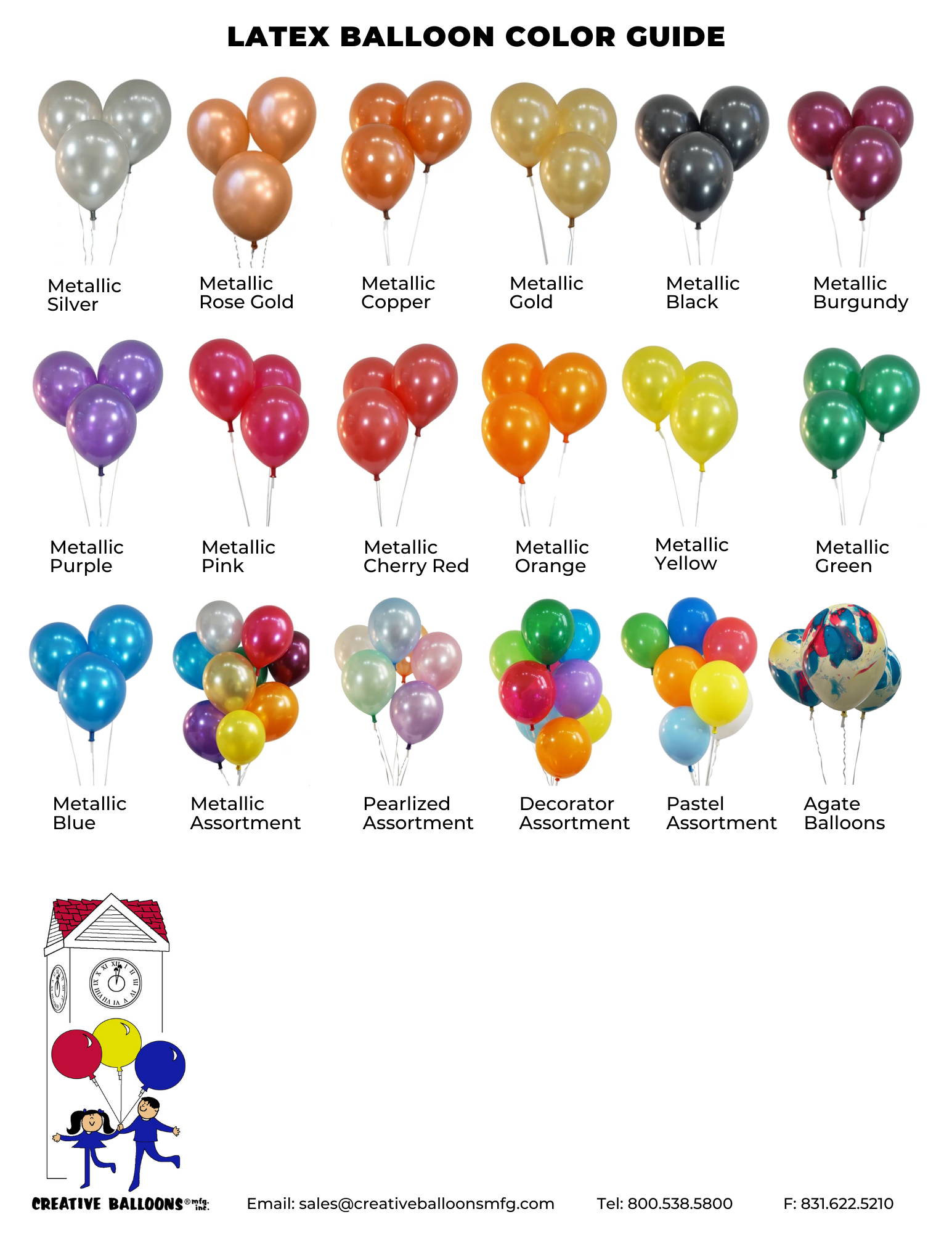 Latex Balloon Color Chart
